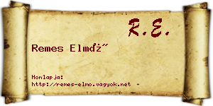 Remes Elmó névjegykártya